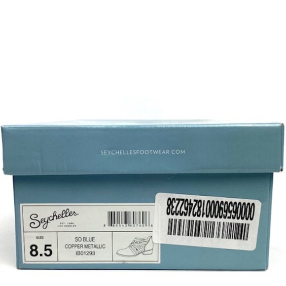 New Seychelles So Blue Copper Metallic Leather Ankle Bootie 8.5 - Picture 9 of 12
